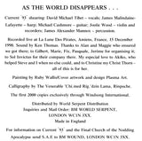 As The World Disappears...