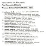 New Music For Electronic & Recorded Media (Women In Electronic Music - 1977)