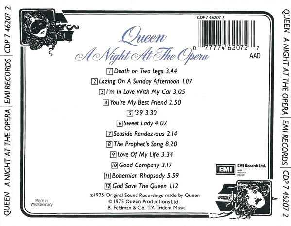A Night At The Opera by Queen - Groovierecords.com – Groovie Records